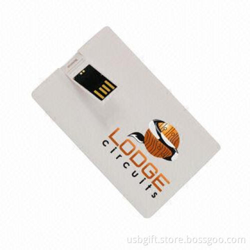 USB Flash Drive, Customized, 8GB Capacity, Credit Card Shape for Promotional Gift